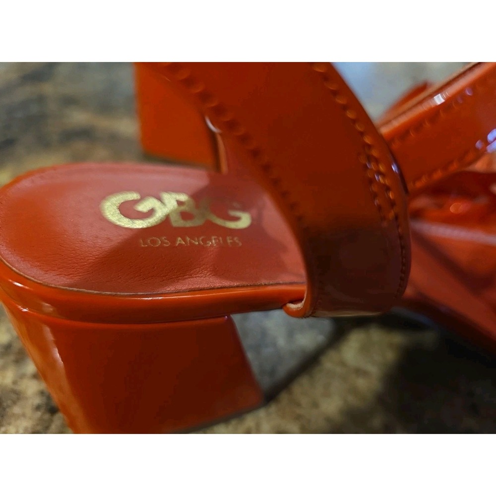 GBG  Los Angeles Bright Orange Block Heel Sandals Size 8.5 M. - Picture 6 of 14
